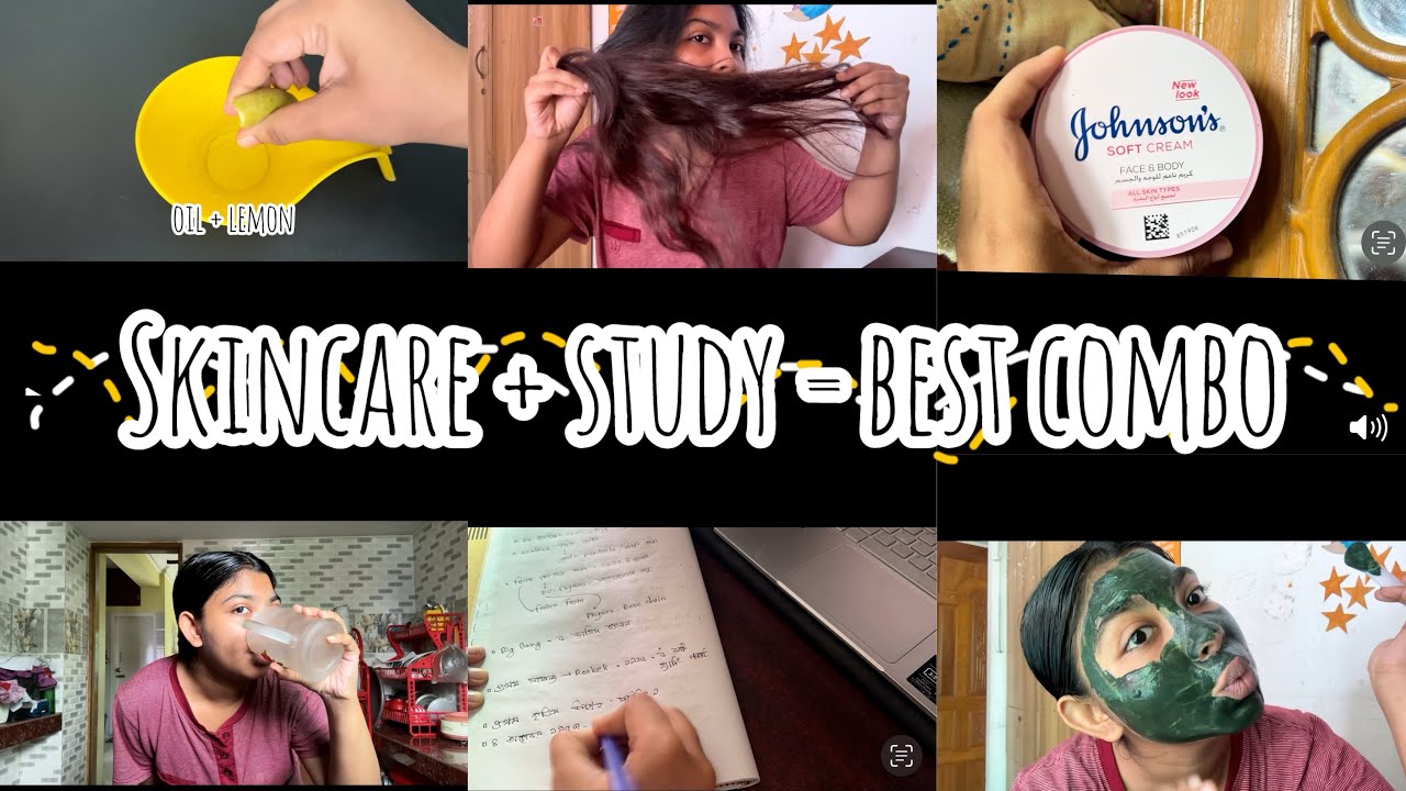 Skincare + Study = Best combo✨🧘🏽‍♀️📚