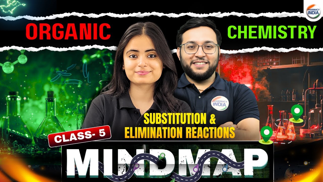 Class  - 5 | Substitution & Elimination Reactions | Organic Chemistry | Mind Map #pharmacyindia