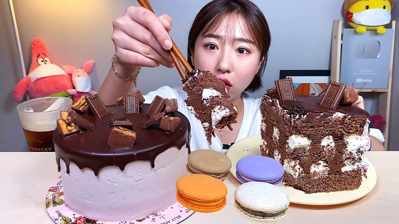 쇼콜라봉봉 초코케이크 마카롱 디저트 먹방 Dessert Mukbang