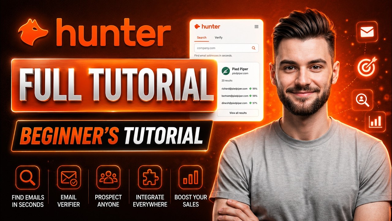Hunter.io Tutorial 2026 - How to Use Hunter.io (Full Guide)