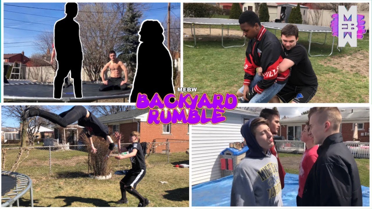 MEBW Backyard Rumble - BACKYARD WRESTING ROYAL RUMBLE! Storm & Jones vs Thunder & Blade; CRAZY MATCH