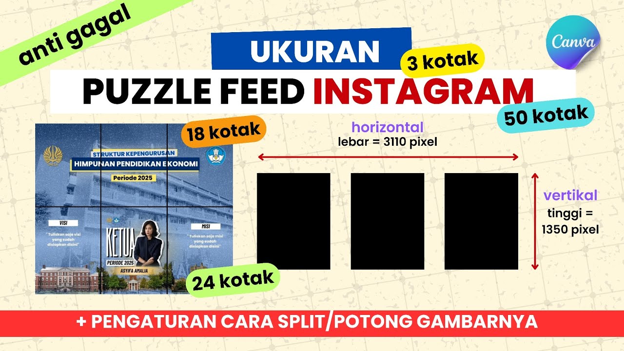 Panduan Ukuran Puzzle Feed Instagram Terbaru | Cara Membuat Instagram Grid Aesthetic
