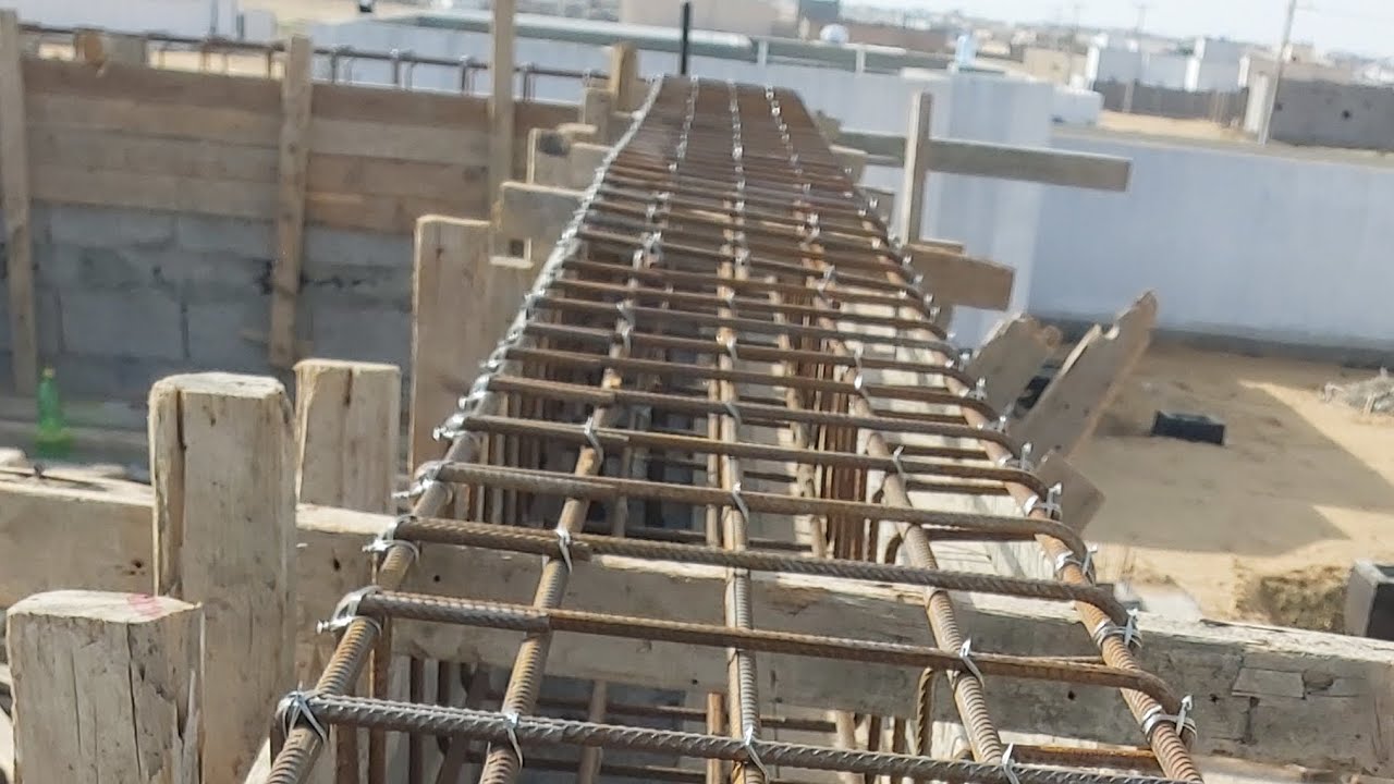شرح حديد تسليح كورنيشه المبنى بسلاحين روووعه👌👌👌❤❤