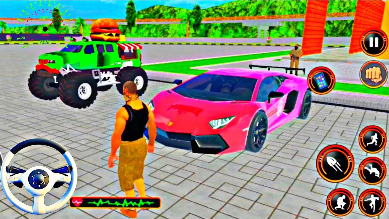 Open World Gangster Action Game | Supercar & Monster Truck Gameplay