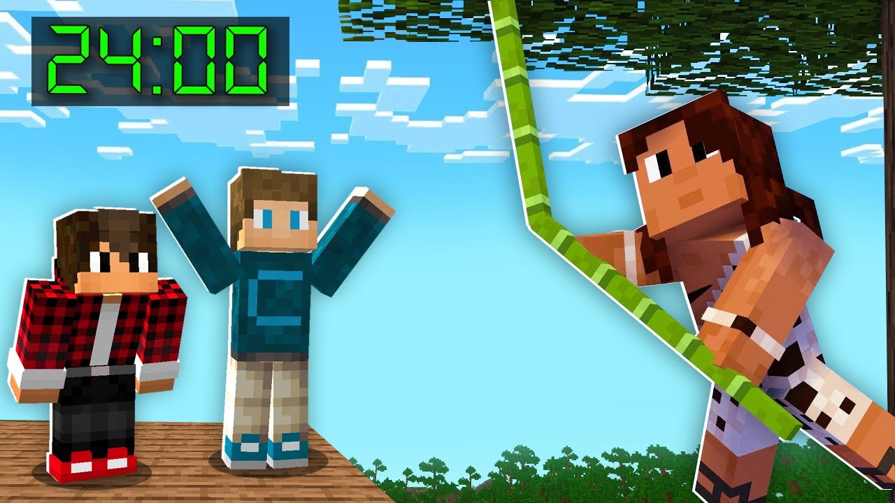 24H PRA SALVAR O TARZAN E AS BANANAS DA VILA NO MINECRAFT