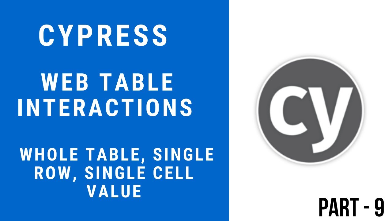 Cypress Web Table Interactions - Part 9