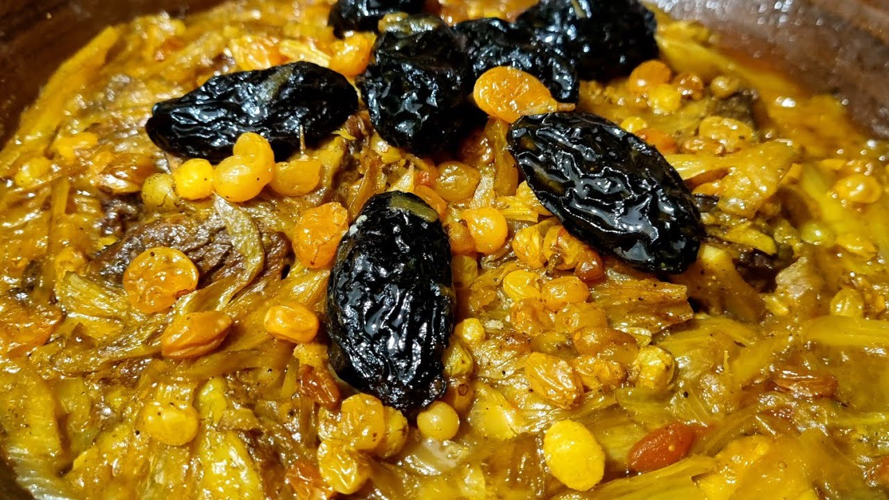 سر طاجين البسباس والزبيب كايجي رائع ماتشبعوش منو👌👌
