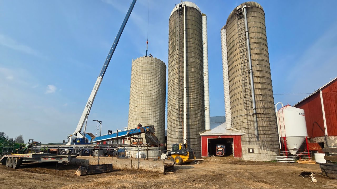 Building silo! 19 year old dairy farmer learns to build silo! 