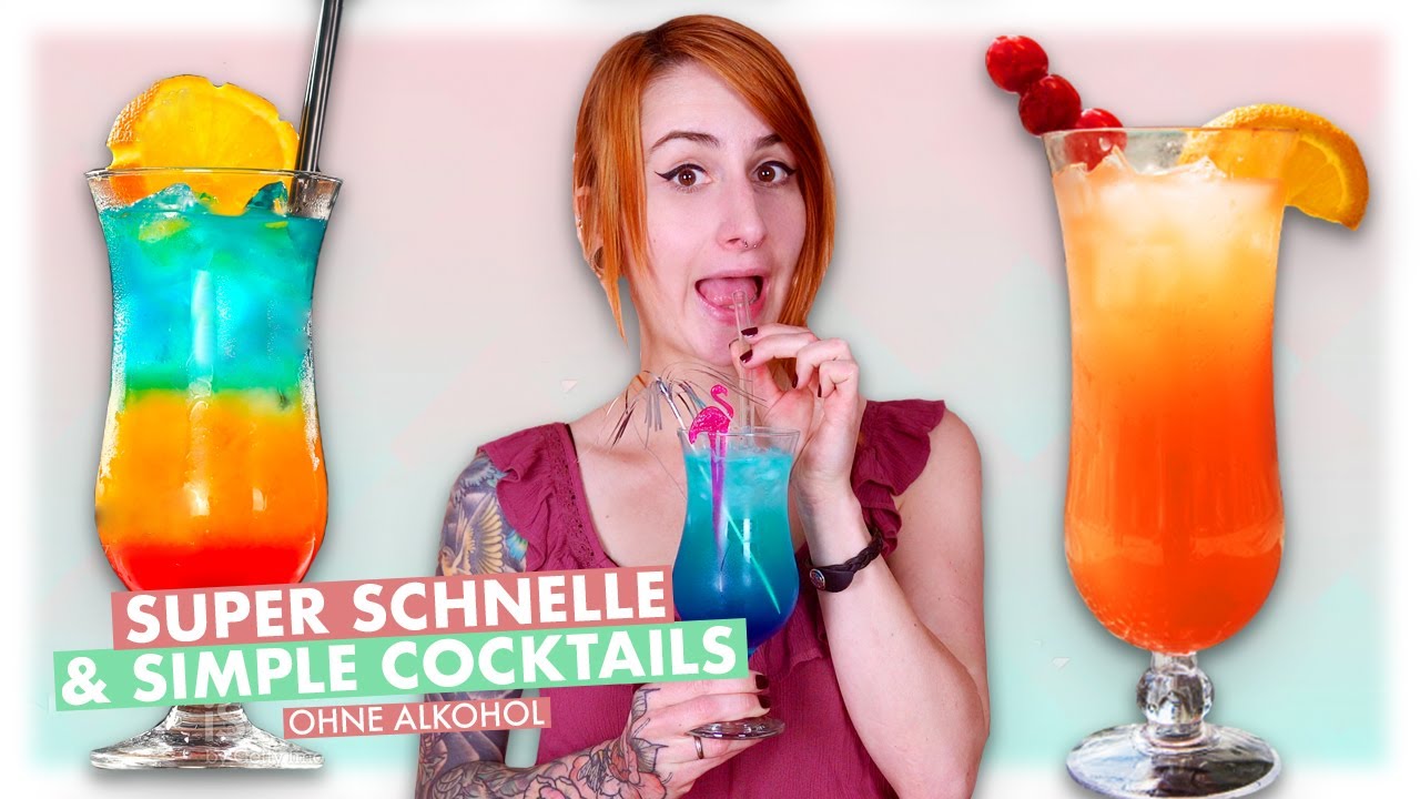 4 Schnelle Cocktails in 3 Minuten zu Hause selber machen - alkoholfrei 🍹