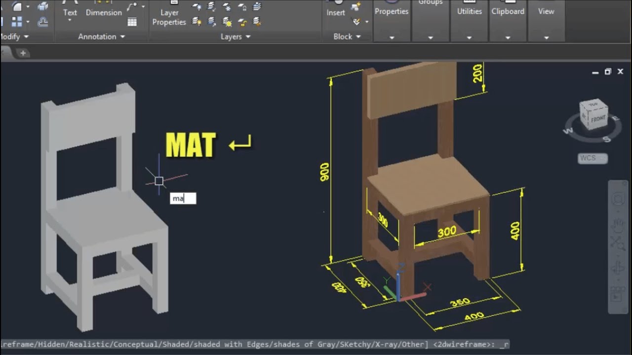 Autocad - Latihan 3D (Kursi Sederhana)