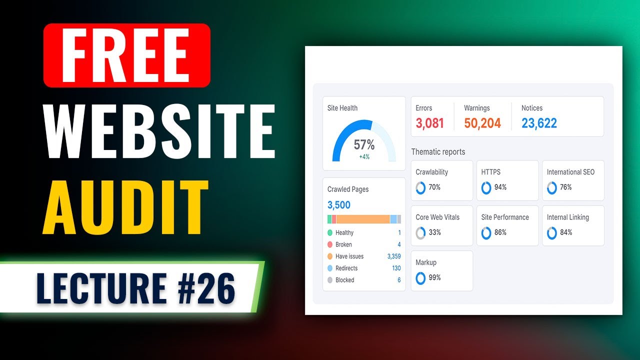 The Ultimate 2025 SEO Site Audit Guide (Tools + Checklist)  | Lecture 26 | NextAge Solutions