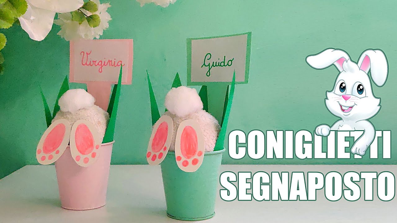 🐇🌱 Lavoretti di Pasqua: CONIGLIETTO SEGNAPOSTO 🍽
