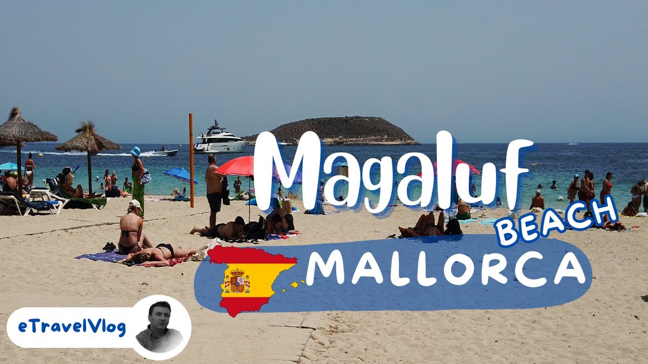 Spanish Beaches, Mallorca beach promenade, Walking at the beach - Magaluf