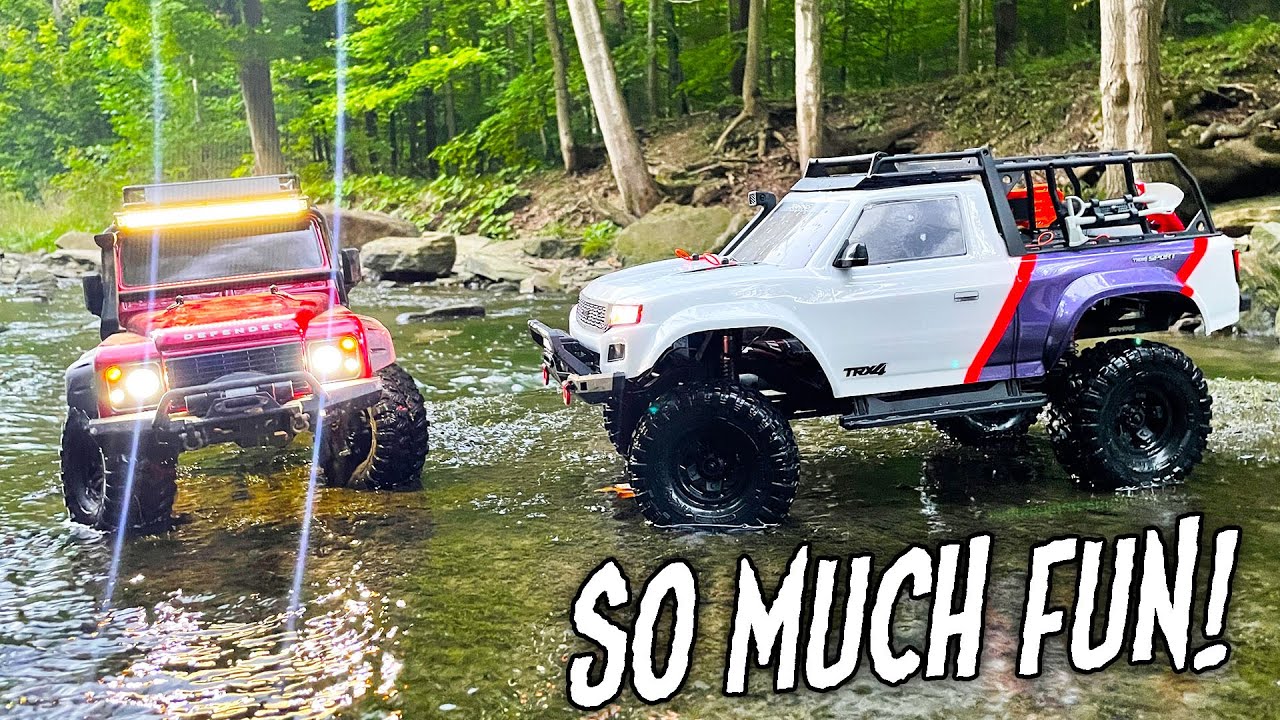 TRX-4 Sport & TRX-4 Defender EPIC Trail Adventure & WATER CROSSING!