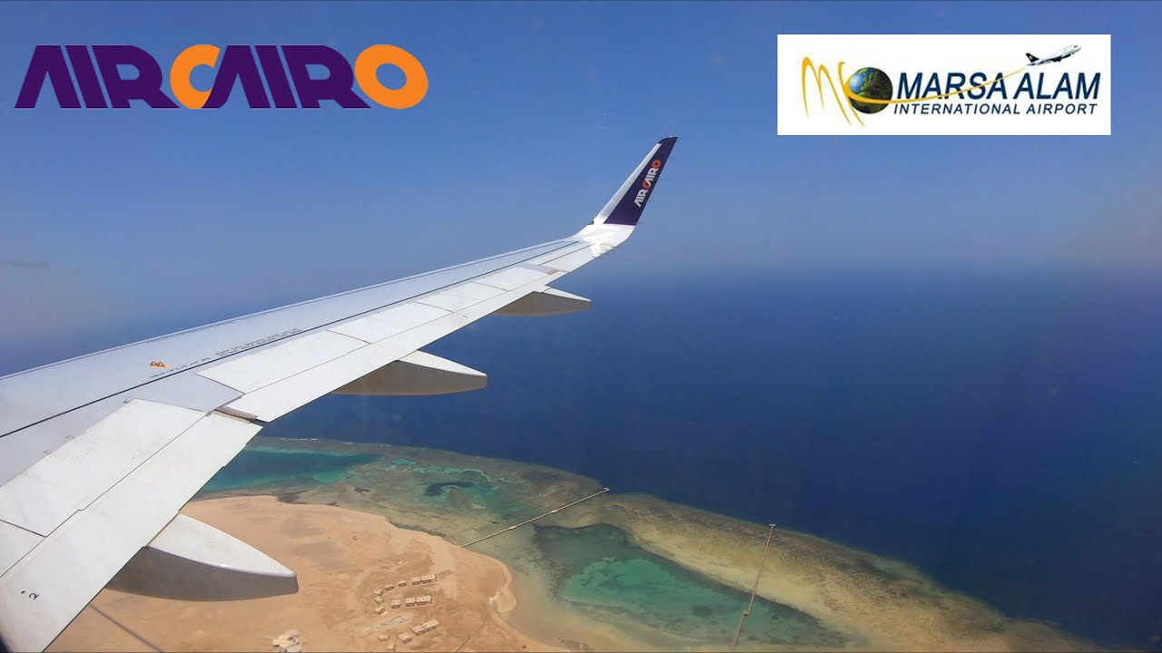 Air Cairo A320 NEO landing Marsa Alam Airport SU-BUK SM2999