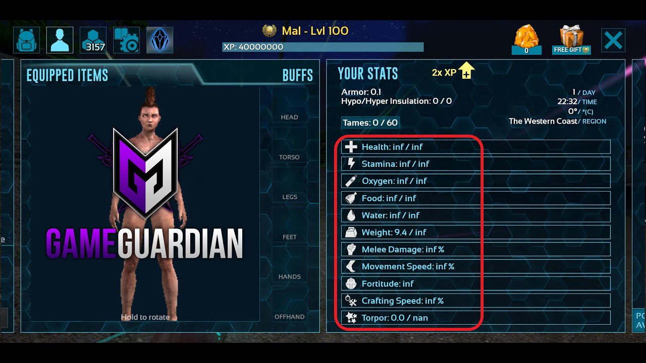 ARK MOBILE || Infinite Stats Player With GameGuardian
