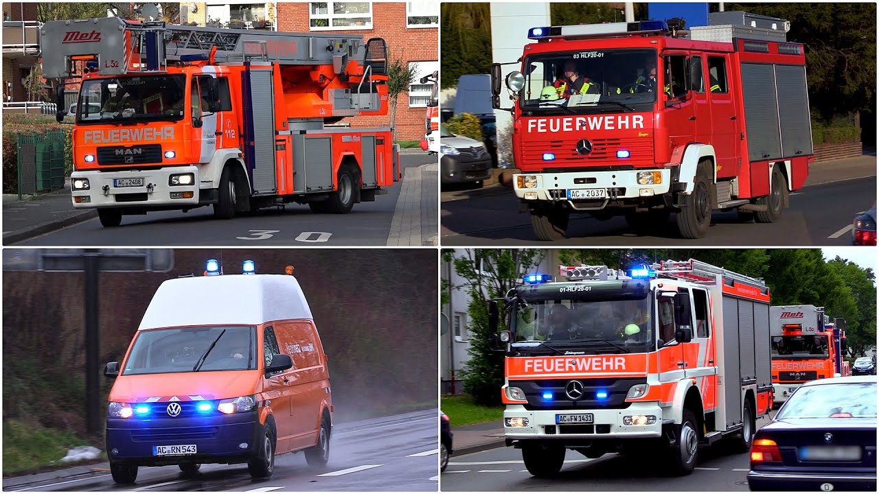 [Feuer SOS, Gesamtwehralarm uvm.] - FEUERWEHR ALSDORF: Einsatzfahrten aller Löschzüge + EWV & RD