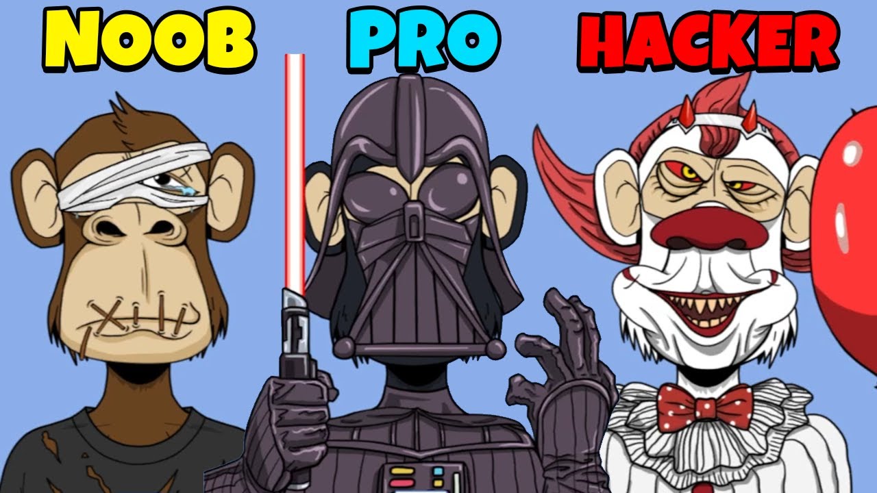 NOOB vs PRO vs HACKER - Bored Ape Creator NFT Art