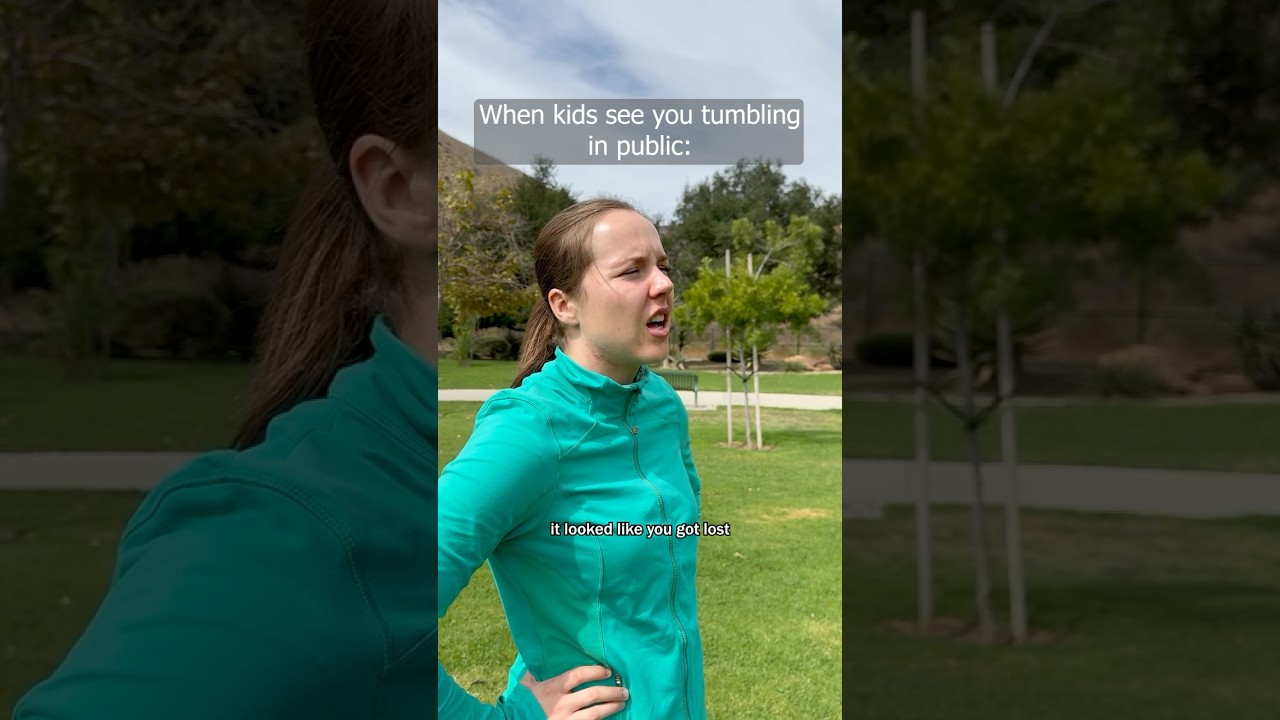 When kids see you tumbling in public #gymnastics #relatable #clairbearskits