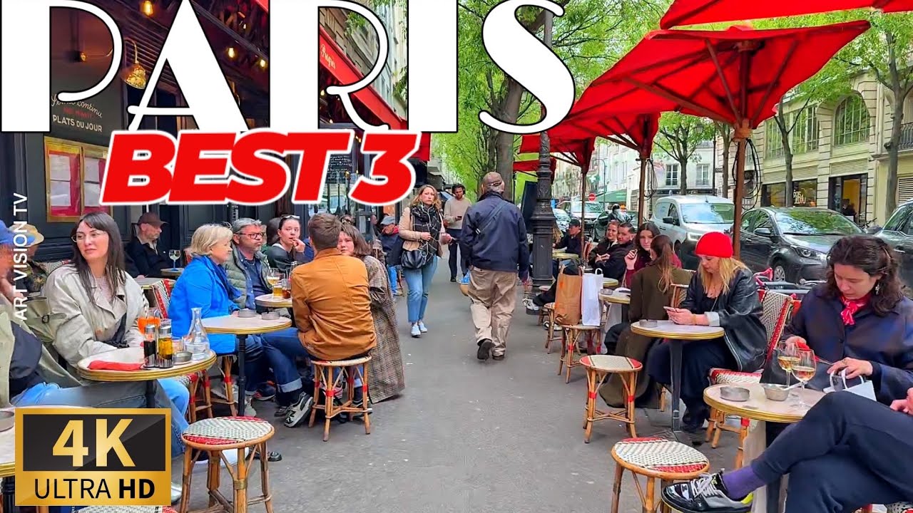 [🇫🇷Paris France 4K 60FPS Walking Tour] Best 3 Spring Walking Areas in Paris 29/April/2025