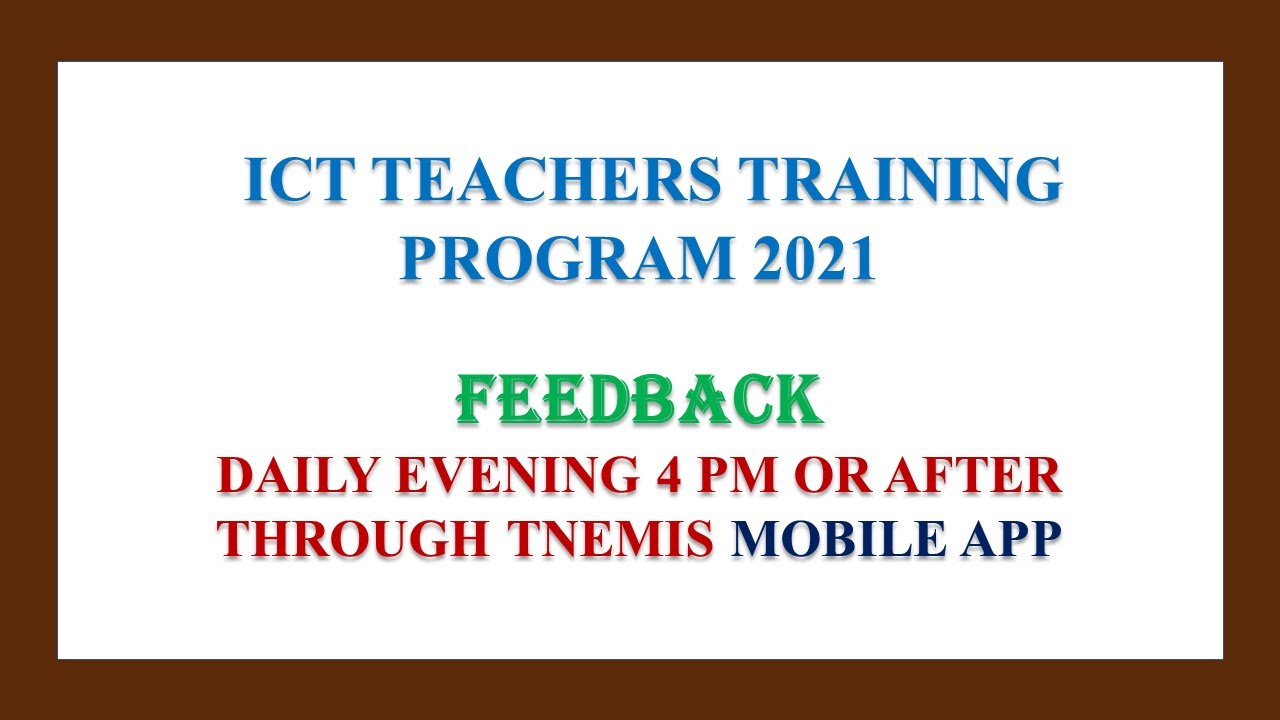 ICT TNSCERT TEACHER'S FEEDBACK DAILY EVENING
