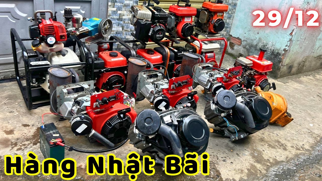 Hàng Nhật Bãi 30/12: MÁY ĐẸP 99% MITSUBISHI GB300 GM181 GA340… Yanmar Honda & Lô Bơm Nước Giá Rẻ