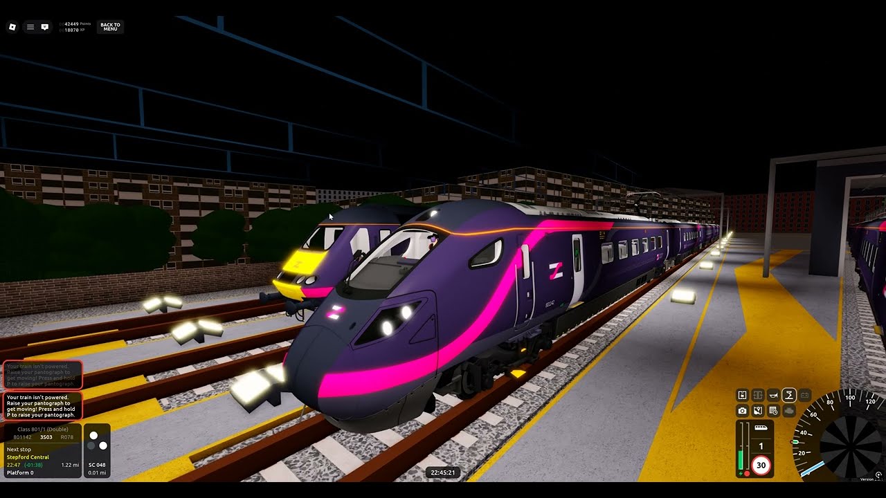 Roblox SCR v2.3.1 R078 Stepford Central➡️Llyn-By-The-Sea Via Benton (Fast) (Class 801/1 (Double))