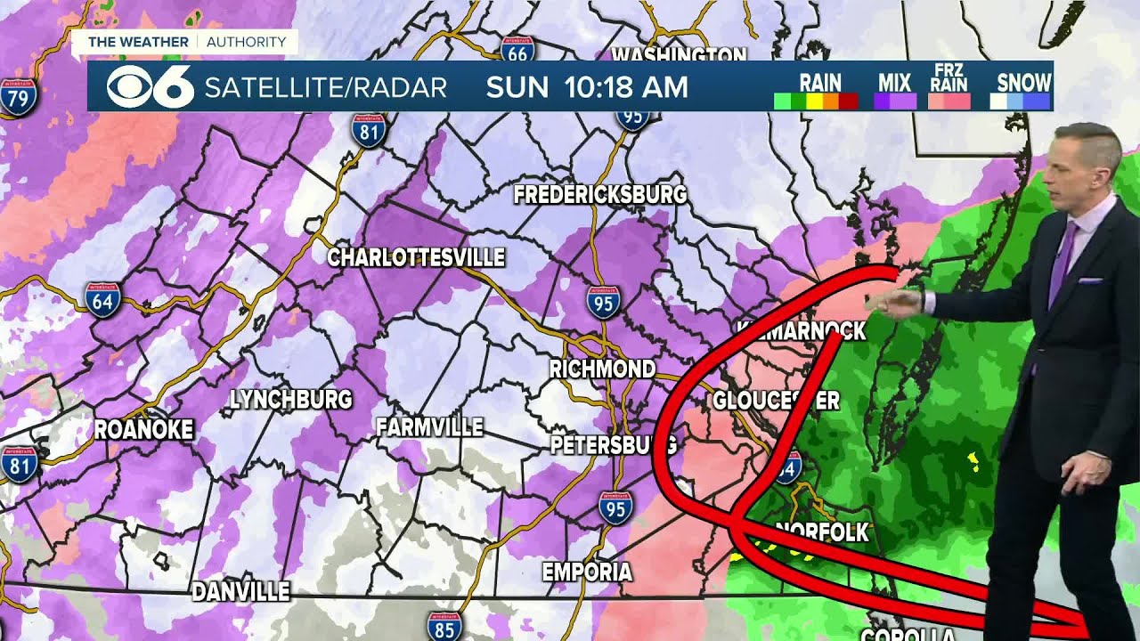 When sleet will change to freezing rain in Central Virginia (10:15 a.m. Update)