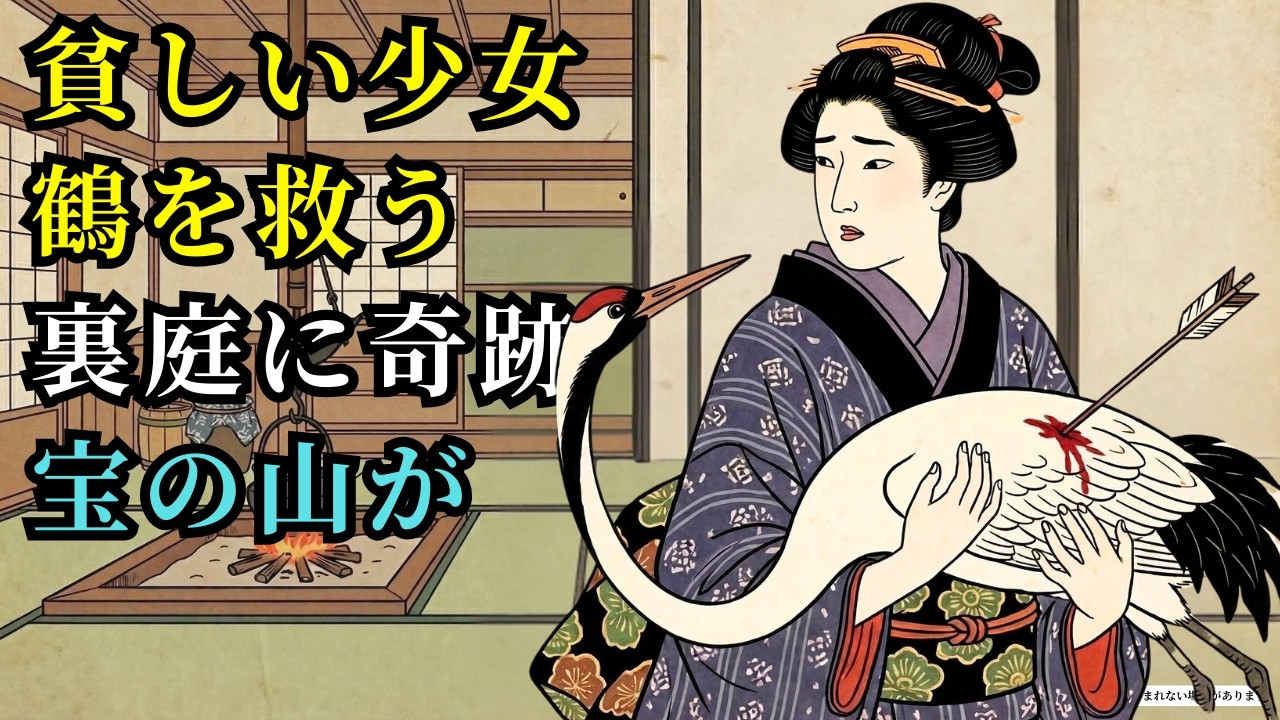 一人の貧しい少女が矢で撃たれた鶴を救う。翌年の春、裏庭に見たこともない貴重な植物が群生する奇跡が！ | 野談 | 伝説 | 昔話 | 説話 | 民話