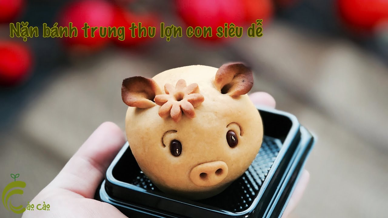 Nặn bánh trung thu lợn con siêu dễ | Pig shape mooncake | Caocao kitchen