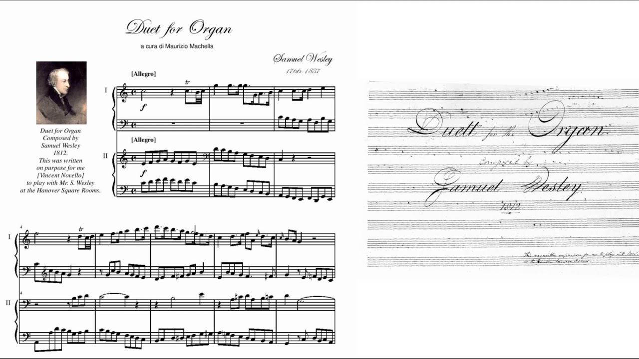 S. Wesley (1766-1837): Duet for the organ 4 Hands (III) 