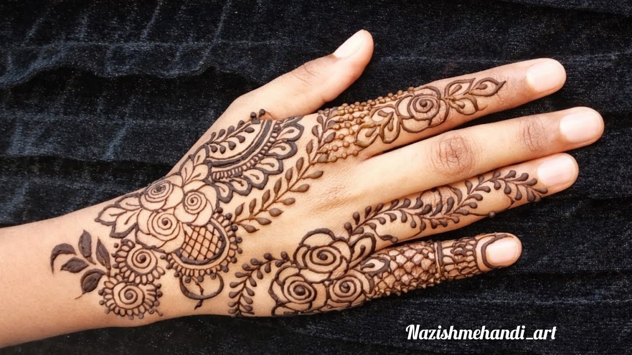 Elegant Back Hand Mehndi Design | Simple & Clean Floral Mehndi | Nazish Mehndi Artist