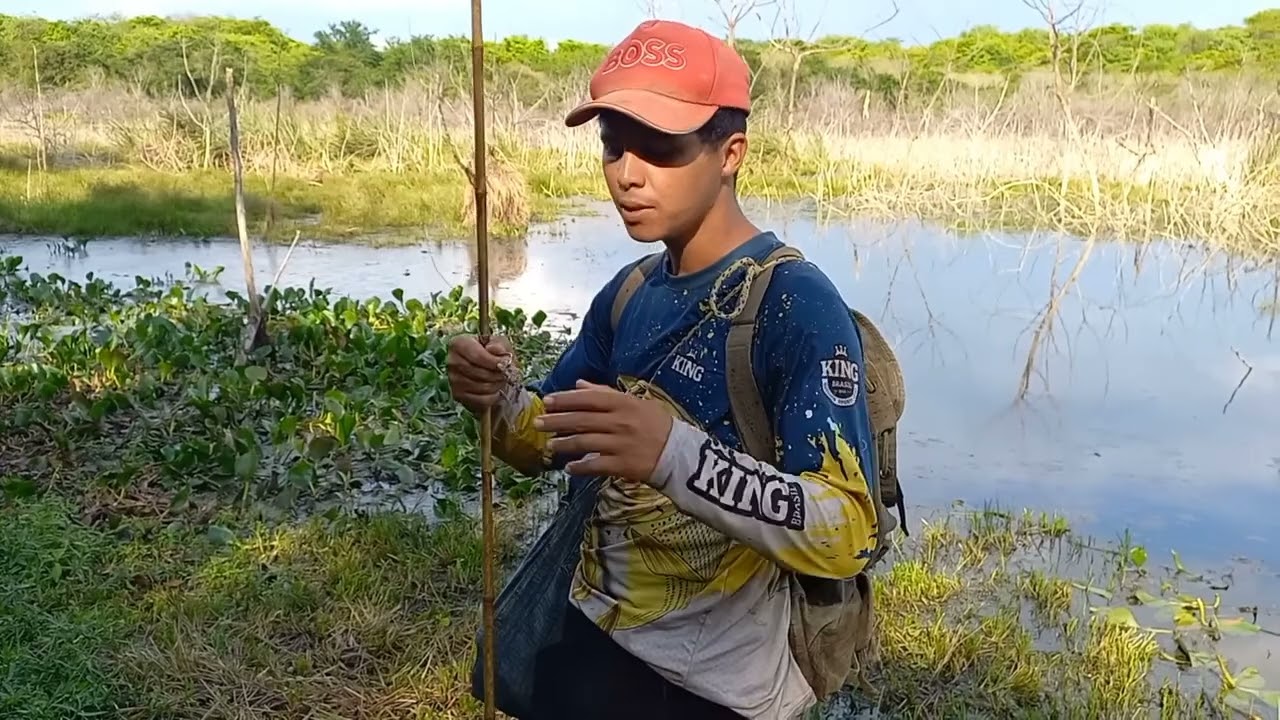 Pescaria  caipira nesse lago infestado  de peixe  grande 