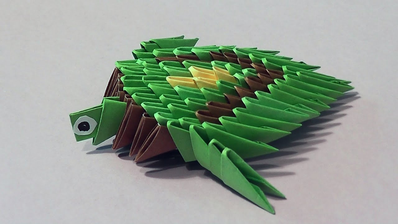 How to make a turtle 3D origami (modular origami) for beginners