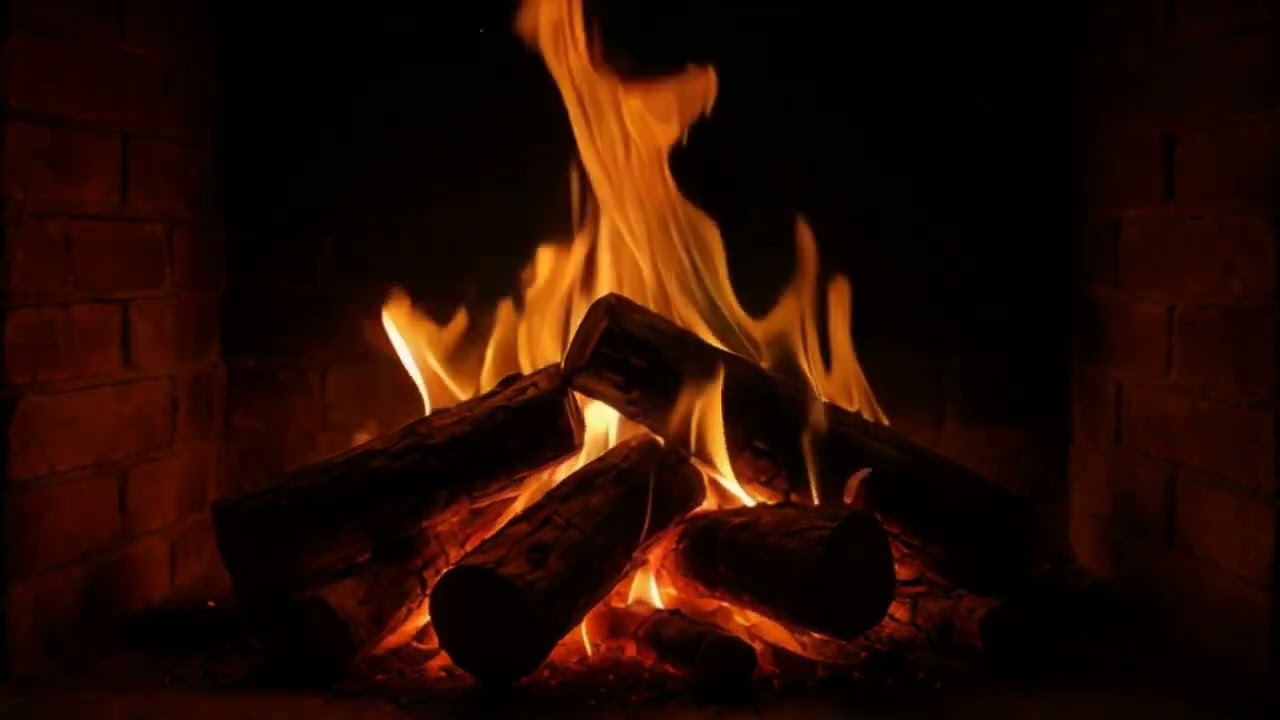 15-Minute Ambient Oak Fireplace with Dancing Flames