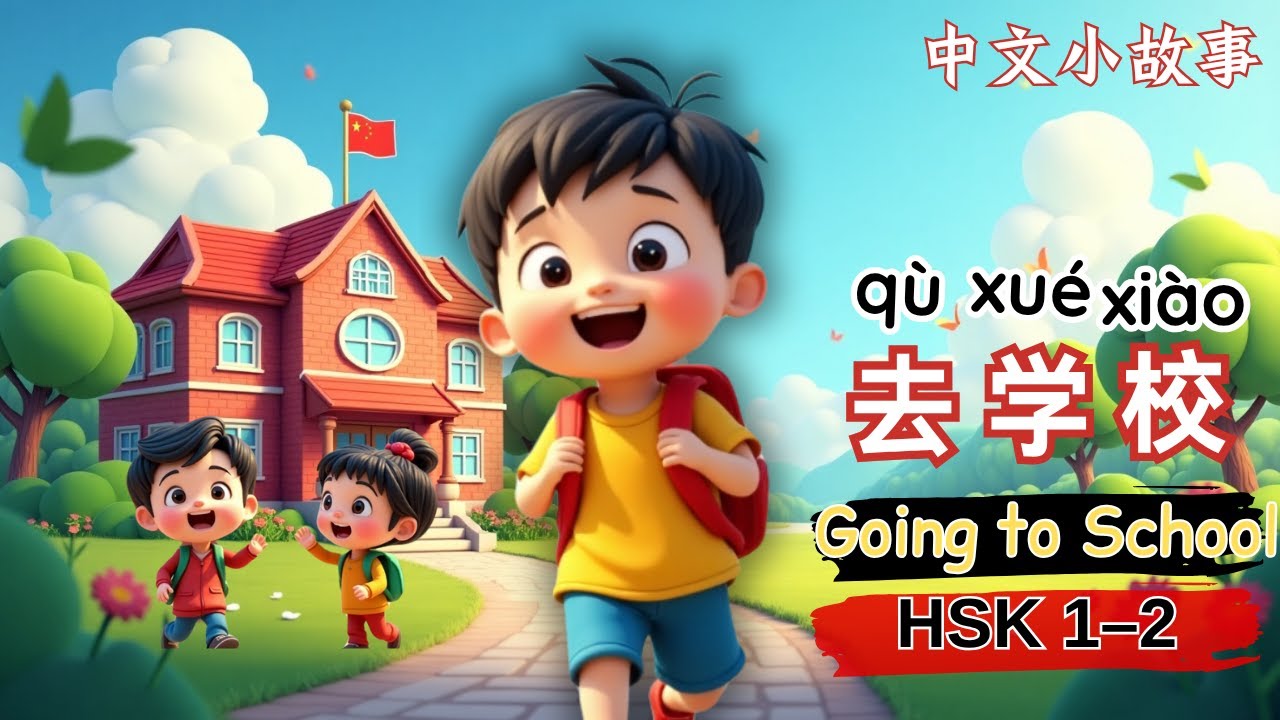 Learn Chinese |  去学校 🚌📚【HSK1 Chinese Story】