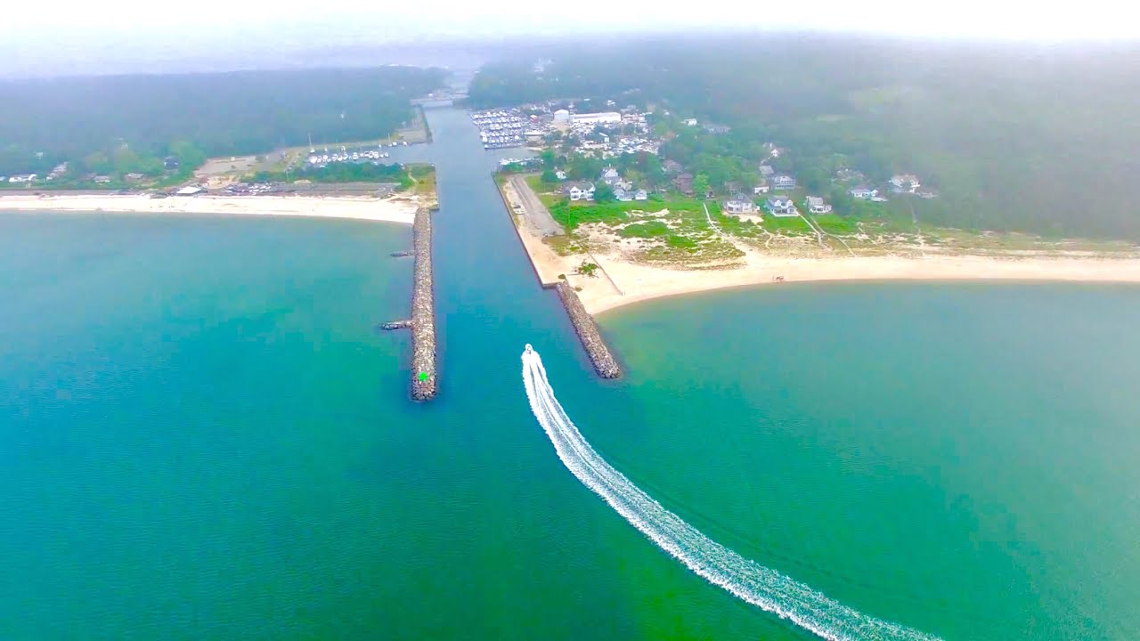 Shinnacock Canal Hampton Bays NY - Drone Hyperlapse - Viral Video - Hampton Bays Fishing !