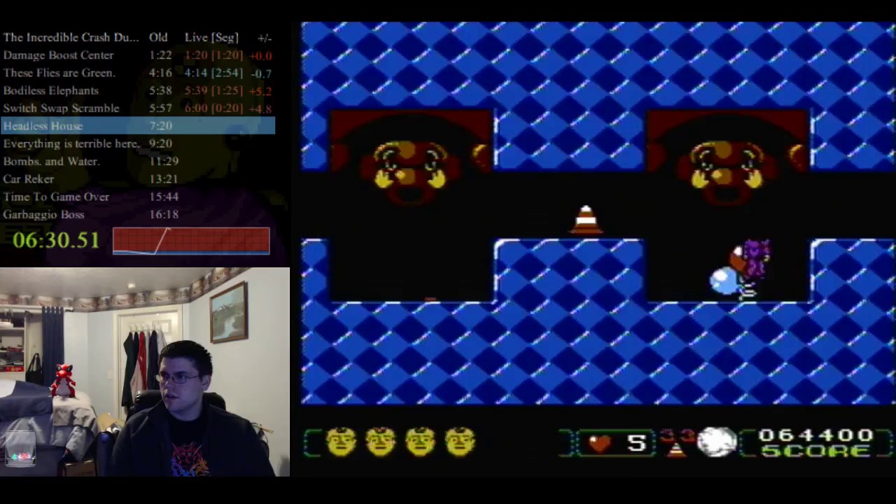 The Incredible Crash Dummies NES Any% in 15:44