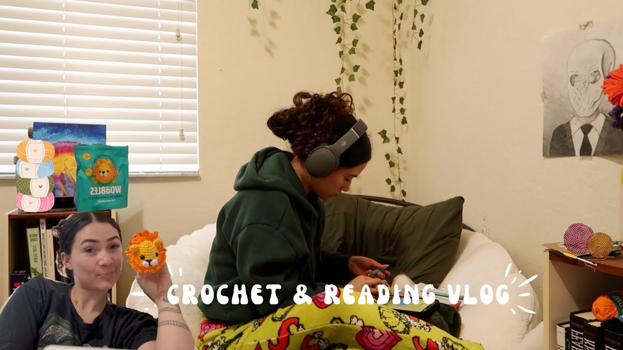 crochet and reading vlog! | crochet beginner