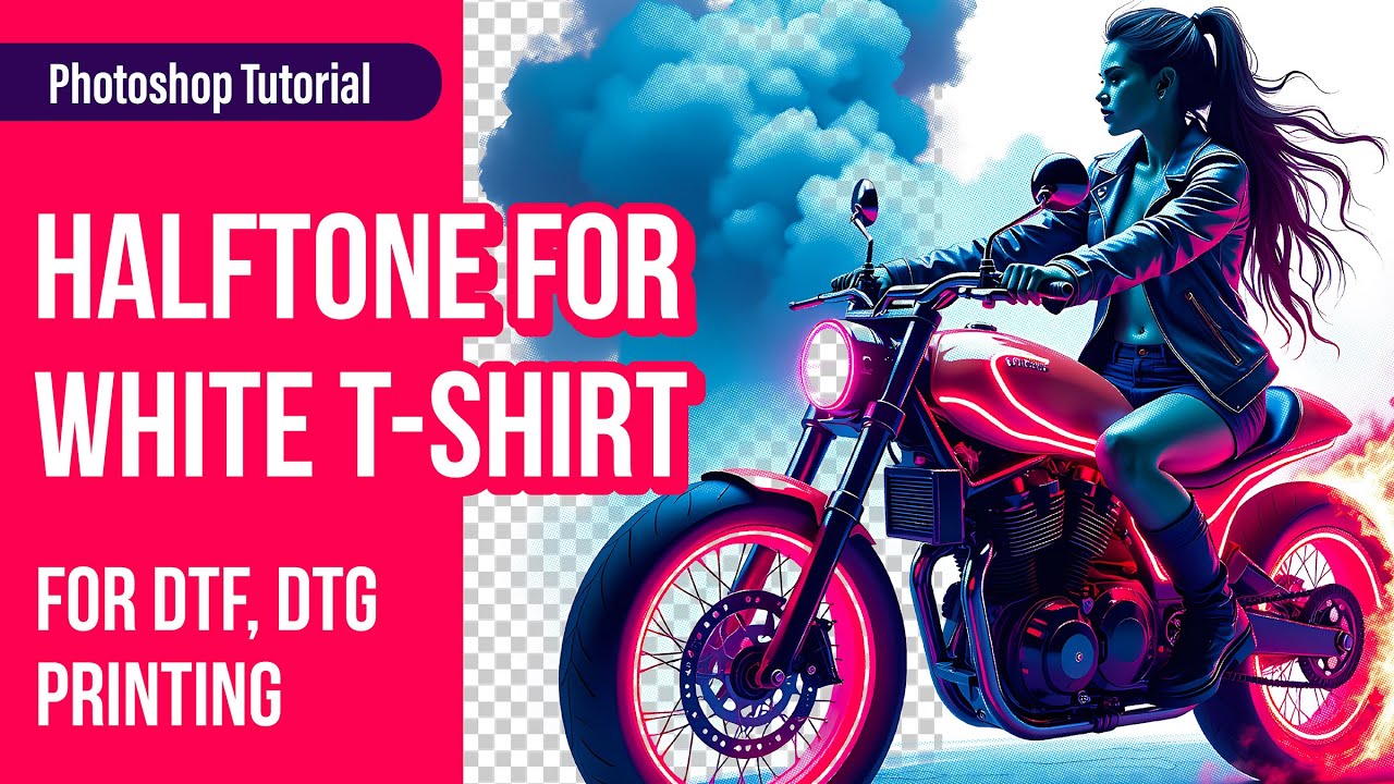Halftone for White T Shirt DTG & DTF Printing Photoshop Tutorial