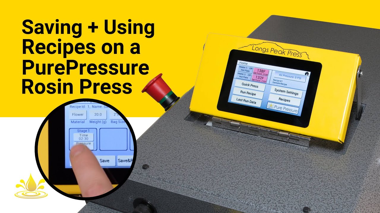 Saving & Using Recipes on a PurePressure Rosin Press