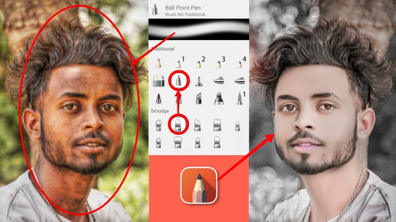 Autodesk Sketchbook oil paint face smooth || Sketchbook Face white + smooth photo editing