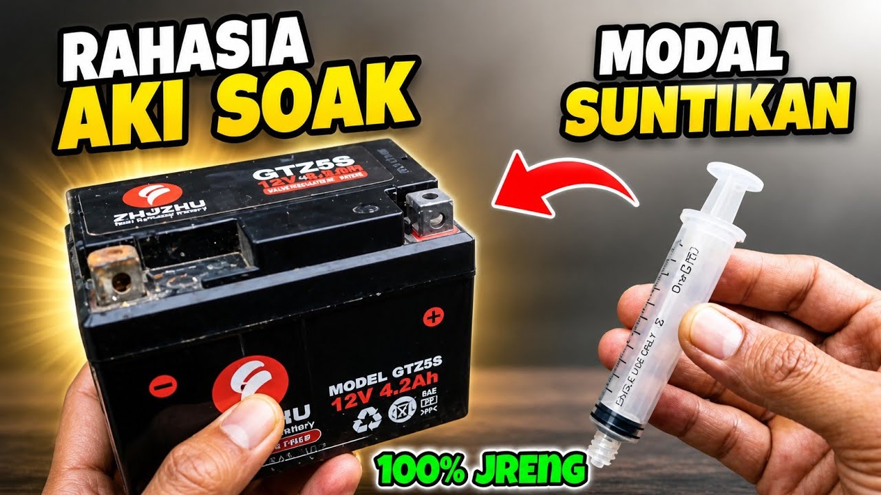 Rahasia Nyalakan Aki Lemah Soak/mati total Pake Suntikan‼️
