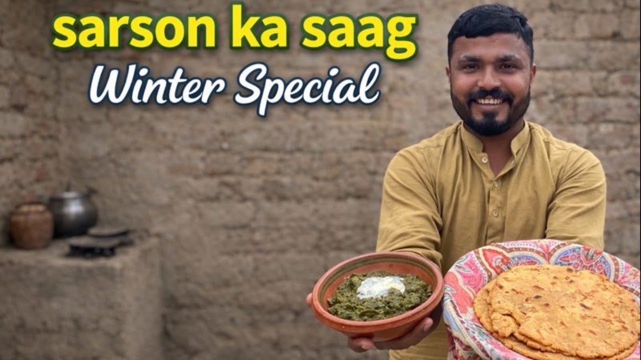 “Desi Sarson Ka Saag Recipe 🌿 | Winter Special Punjabi Style | Village Food Taste”