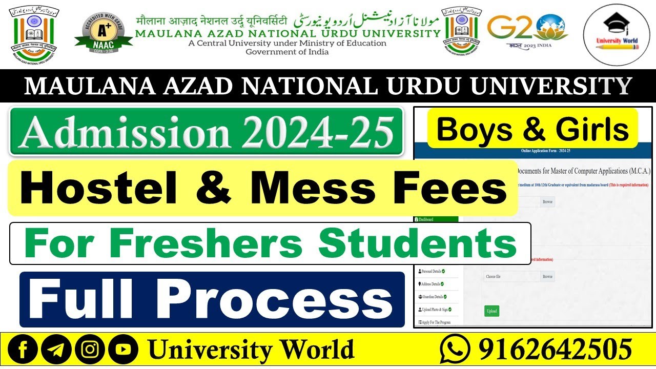 Manuu Hostel & Mess Fees 2024 for All Freshers Students @UniversityWorld