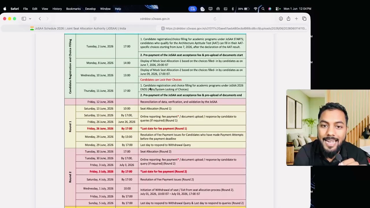URGENT BIG Update✅|JoSAA 2026 Only 5 Round😭|JoSAA 2026 Schedule OUT|JoSAA New Certificate Format OUT