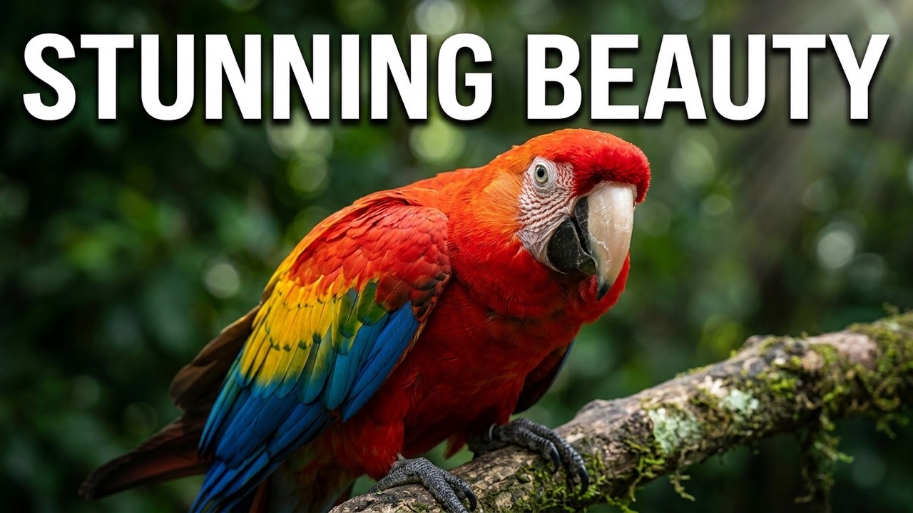 10 Minutes of Pure Nature Magic | Scarlet Macaw & Jungle Sounds 4K ASMR