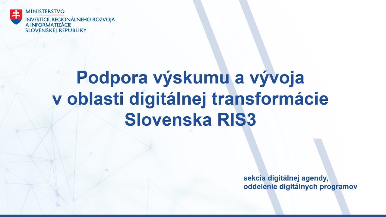 Verejná konzultácia k návrhu výzvy na podporu výskumu a vývoja v oblasti digitálnej transformácie