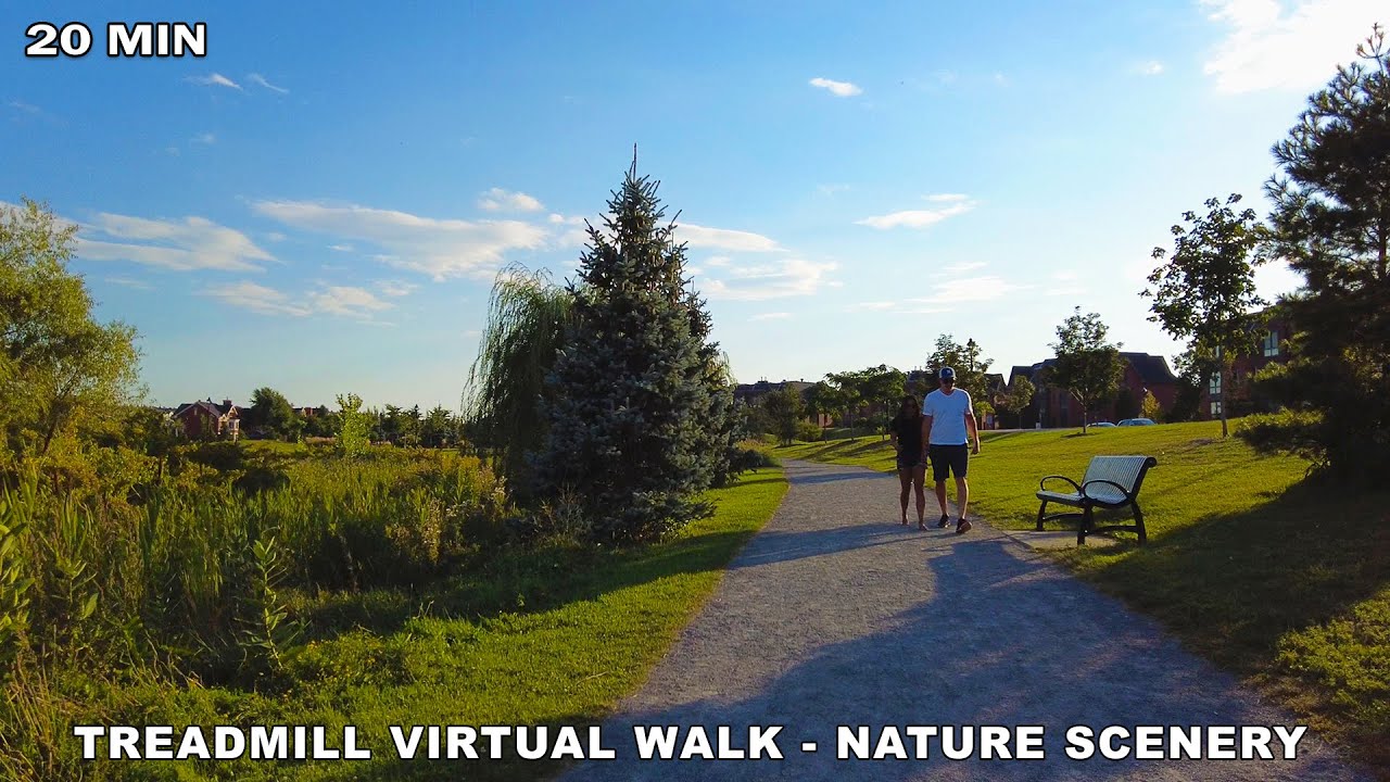 20 Minutes Workout - Treadmill Walk - Virtual Scenery - 4K/60FPS