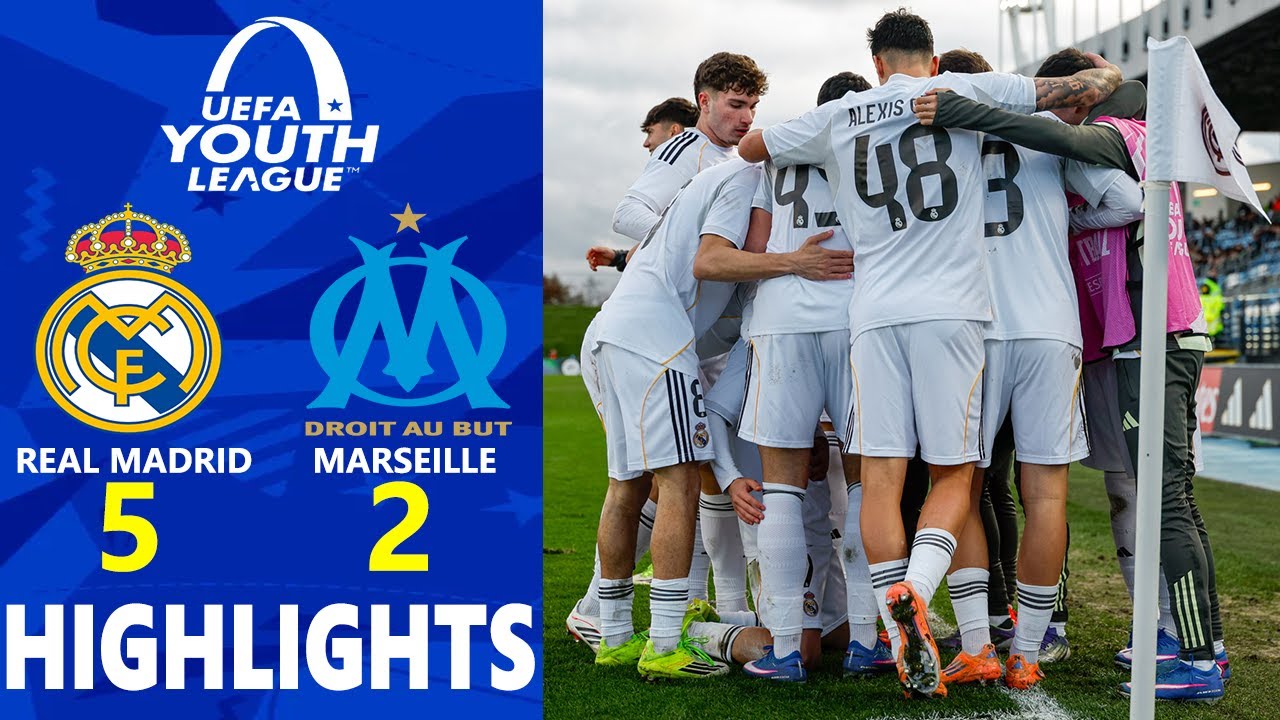 Real Madrid vs Marseille Highlights 🔥 U19 UEFA Youth League 2025/2026 Round of 32